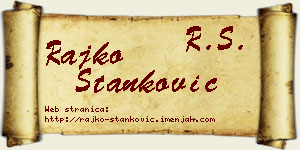Rajko Stanković vizit kartica
